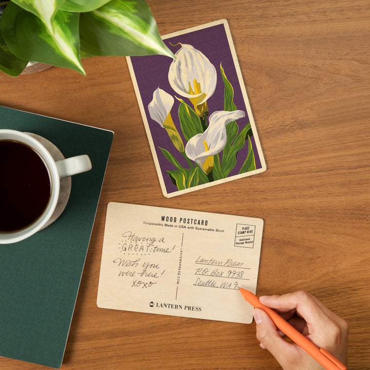Calla Lily, Letterpress, Wood Sign and Postcards