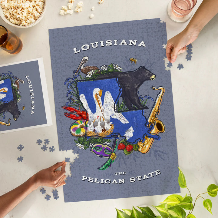 Louisiana, State Treasure Trove, 1000 Piece Jigsaw Puzzle