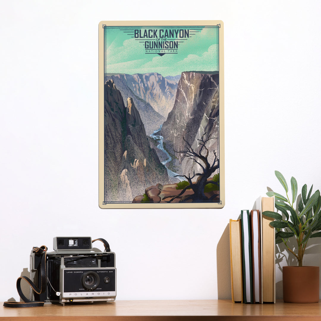 Black Canyon of the Gunnison National Park, Colorado, Lithograph National Park Series, Metal Signs
