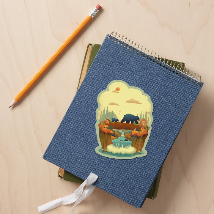 Storybook, Black Bear, Vinyl Sticker