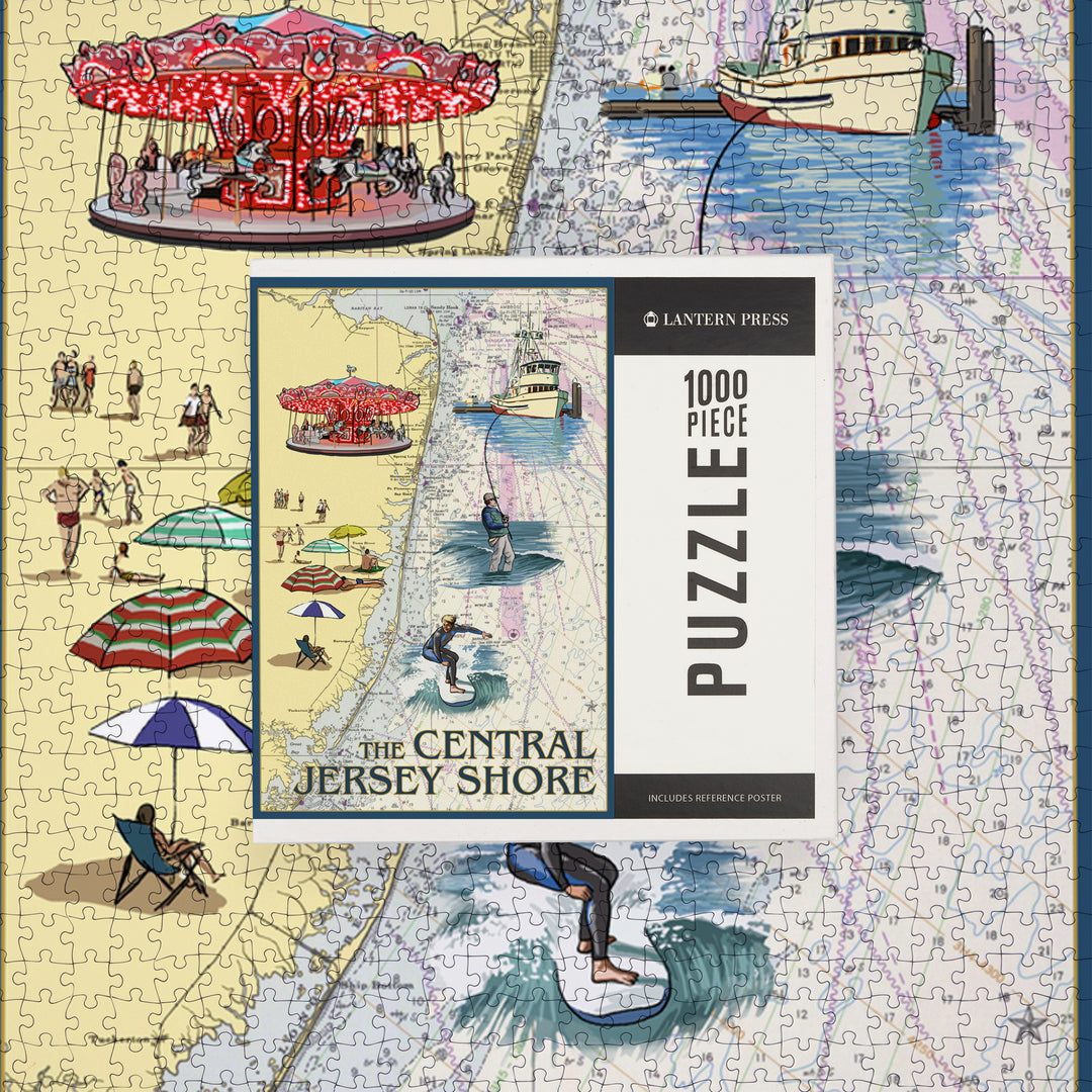 Central Jersey Shore, Nautical Chart #2, 1000 Piece Jigsaw Puzzle