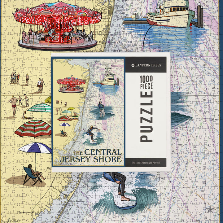 Central Jersey Shore, Nautical Chart #2, 1000 Piece Jigsaw Puzzle