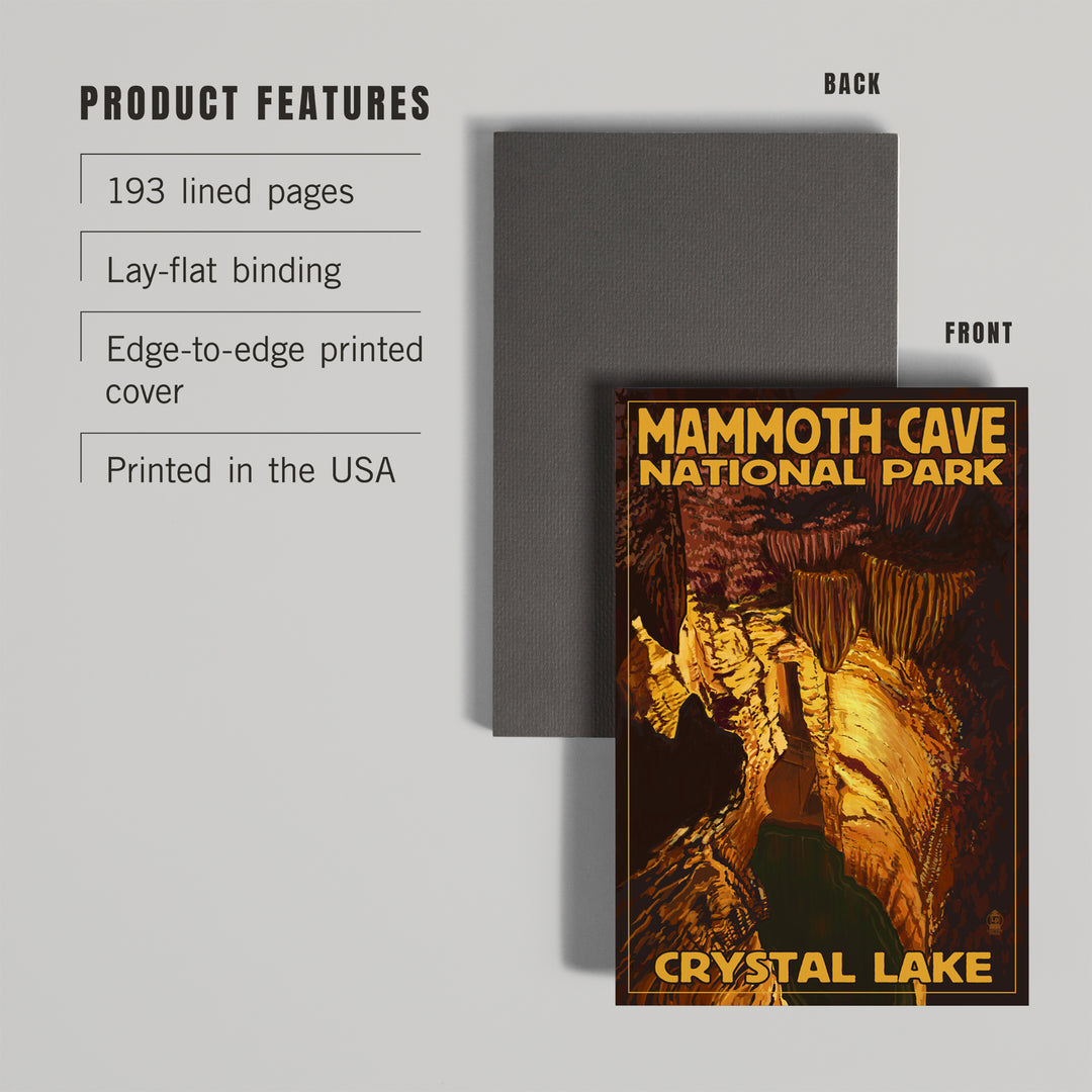 Lined 6x9 Journal, Mammoth Cave National Park, Kentucky, Crystal Lake, Lay Flat, 193 Pages, FSC paper