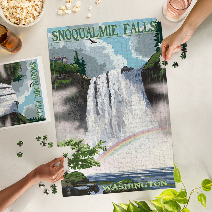 Snoqualmie Falls, Washington, Summer Scene, Jigsaw Puzzle
