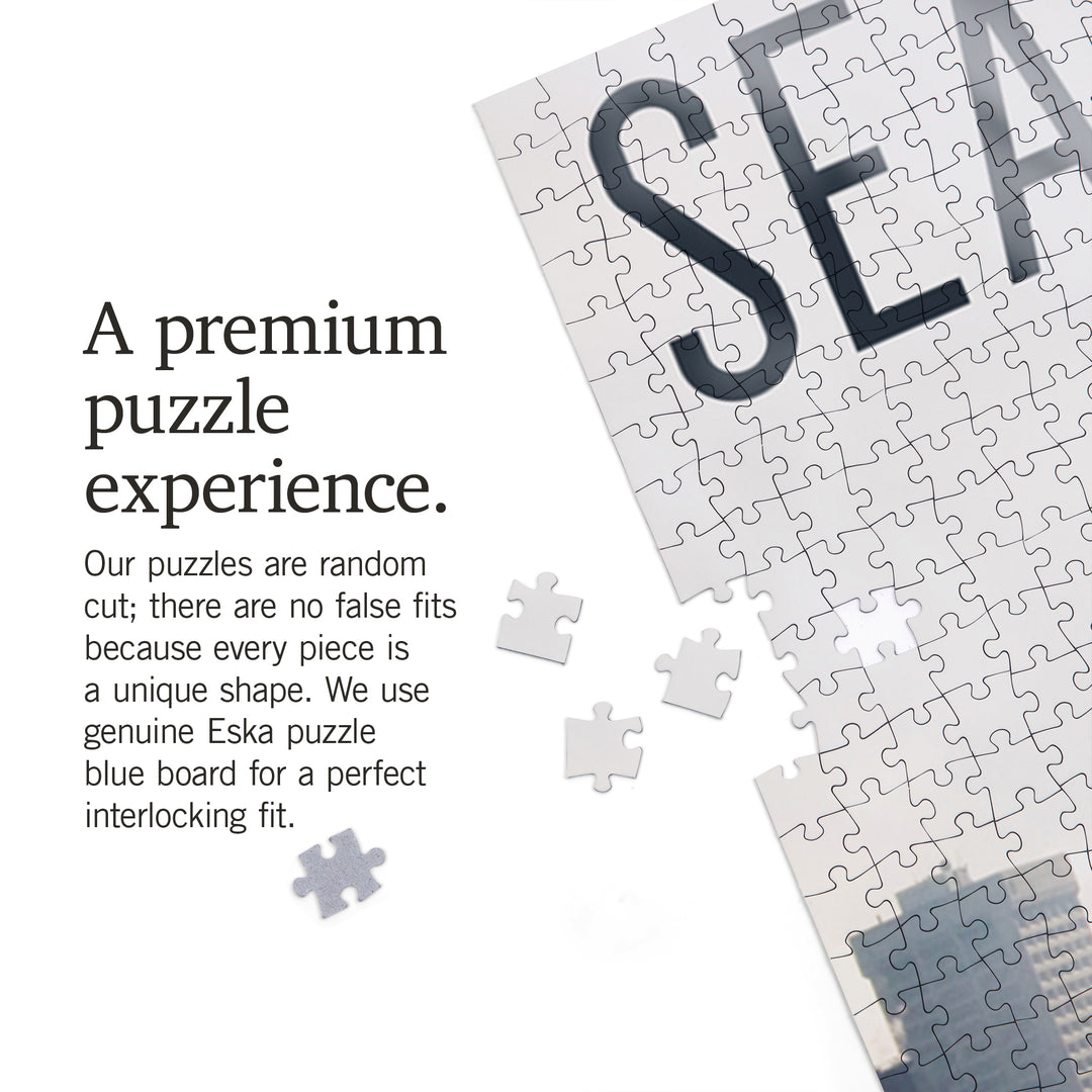 Seattle, Washington, Space Needle and Skyline Fog, 1000 Piece Jigsaw Puzzle