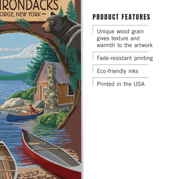 Old Forge, New York, The Adirondacks Scene, Lantern Press Artwork, Wood Signs and Postcards