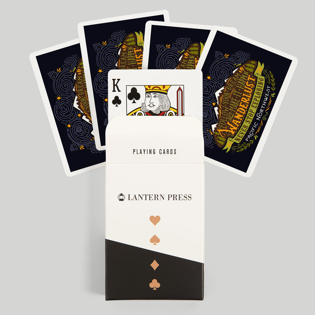 Playing Cards, Pacific Northwest, Wanderlust, Never Stop Exploring, 52 Card Deck with Jokers in Box, Unique Art