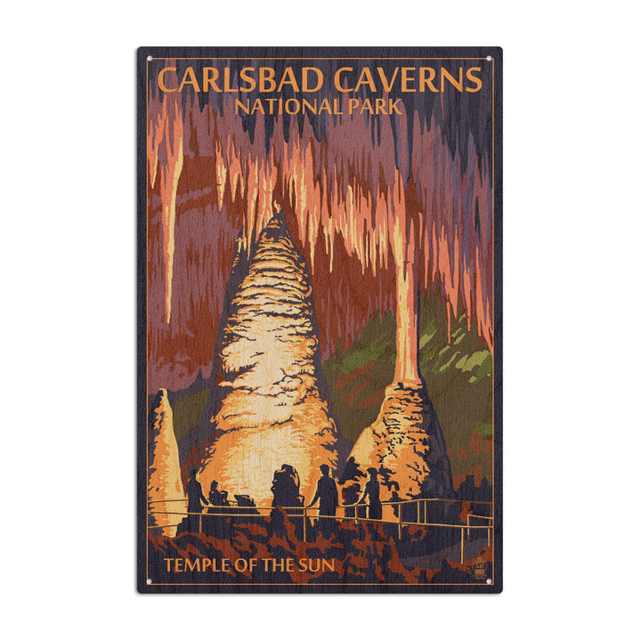 Carlsbad Caverns National Park, New Mexico, Temple of the Sun, Painterly Series, Wood Signs and Postcards - Lantern Press