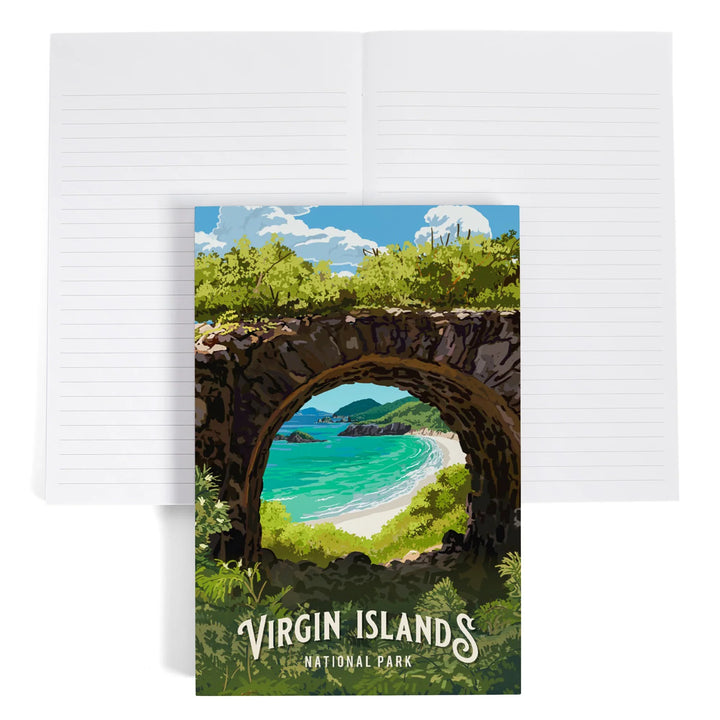 Lined 6x9 Journal, Virgin Islands National Park, U.S. Virgin Islands, Painterly National Park Series, Lay Flat, 193 Pages, FSC paper