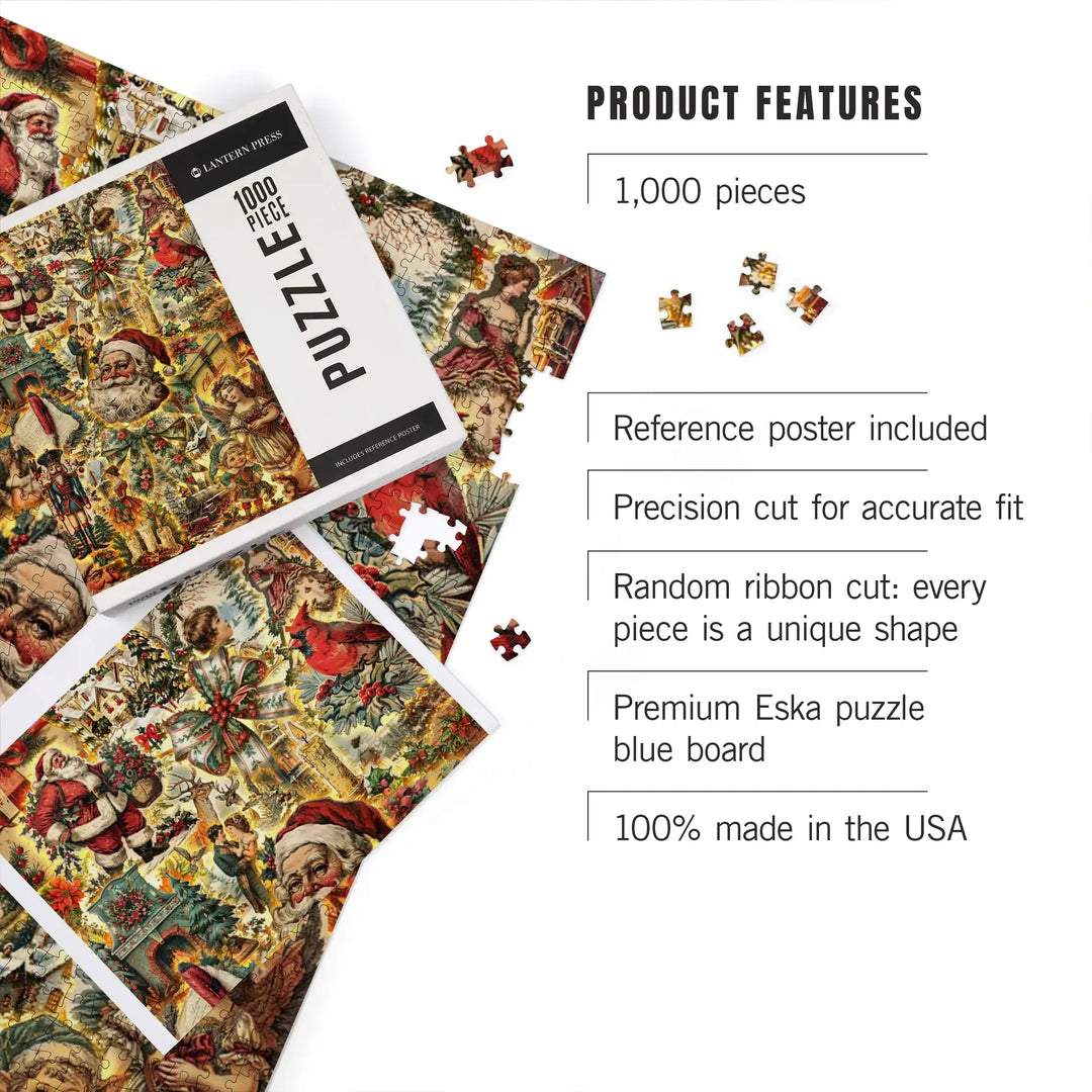 Vintage Christmas and Santa, Jigsaw Puzzle