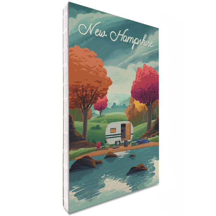Lined 6x9 Journal, New Hampshire, Outdoor Activity, At Home Anywhere, Camper in Fall Colors, Lay Flat, 193 Pages, FSC paper