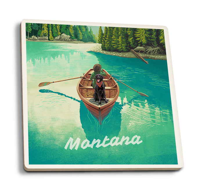 Montana, Quiet Explorer, Boating, Mountain, Coaster Set