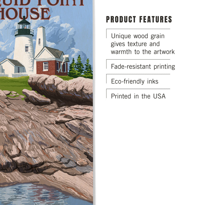 Maine, Pemaquid Lighthouse, Wood Sign and Postcards