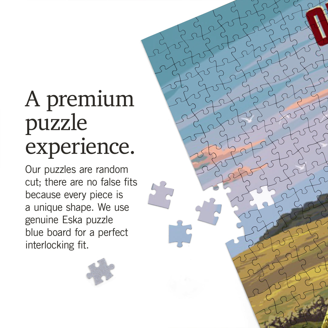 Oregon, Painterly, Highland Cow, 1000 Piece Jigsaw Puzzle