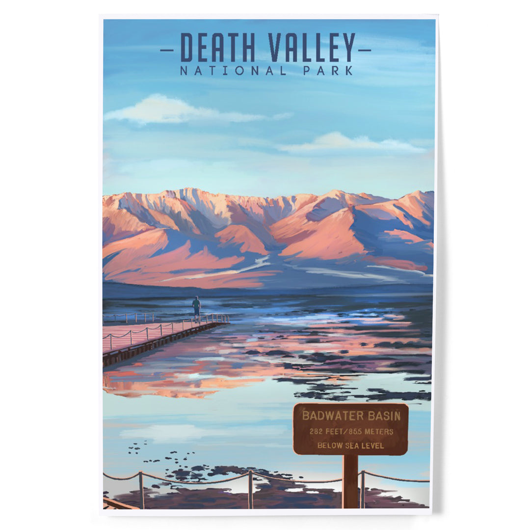 Death Valley National Park, California, Badwater Basin, Oil Painting, Art & Giclee Prints
