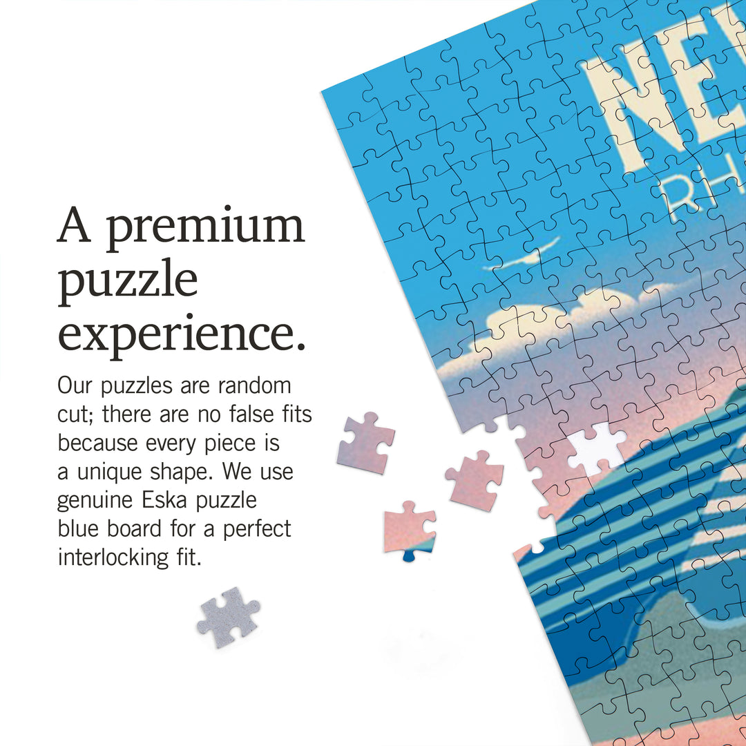 Newport, Rhode Island, Beach Chair and Umbrella, 1000 Piece Jigsaw Puzzle