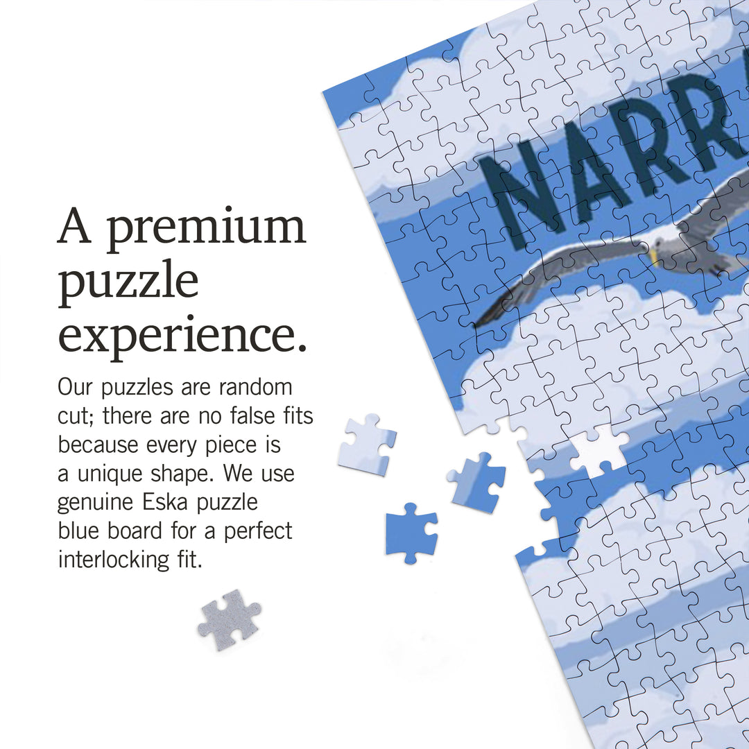 Narragansett, Rhode Island, Sloop Sailboat and Lake, 1000 Piece Jigsaw Puzzle