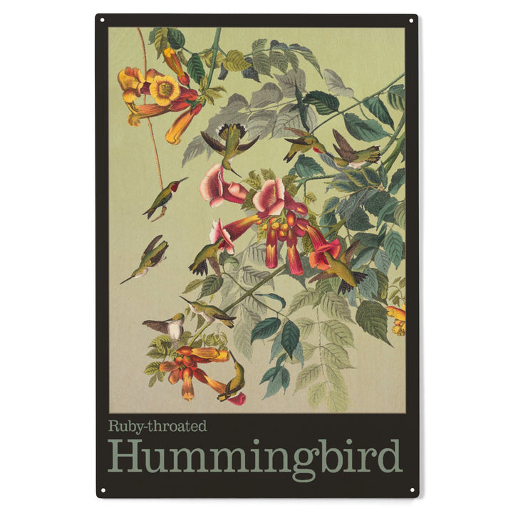Audubon Birds, North America Hummingbird, Wood Sign and Postcards