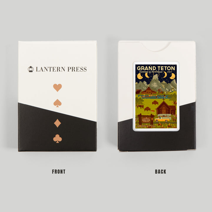 Playing Cards, Grand Teton National Park, Wyoming, Summer of the Eclipse, Geometric, 52 Card Deck with Jokers in Box, Unique Art