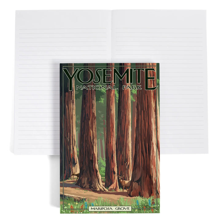 Lined 6x9 Journal, Yosemite National Park, California, Mariposa Grove, Lay Flat, 193 Pages, FSC paper