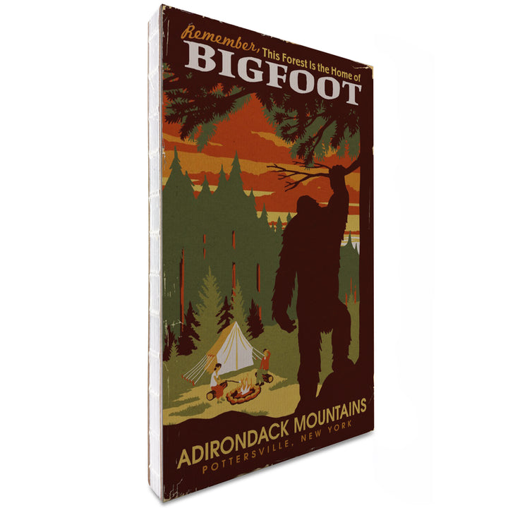 Lined 6x9 Journal, Adirondack Mountains, Pottersville, NY, Home of Bigfoot, WPA Style, Lay Flat, 193 Pages, FSC paper