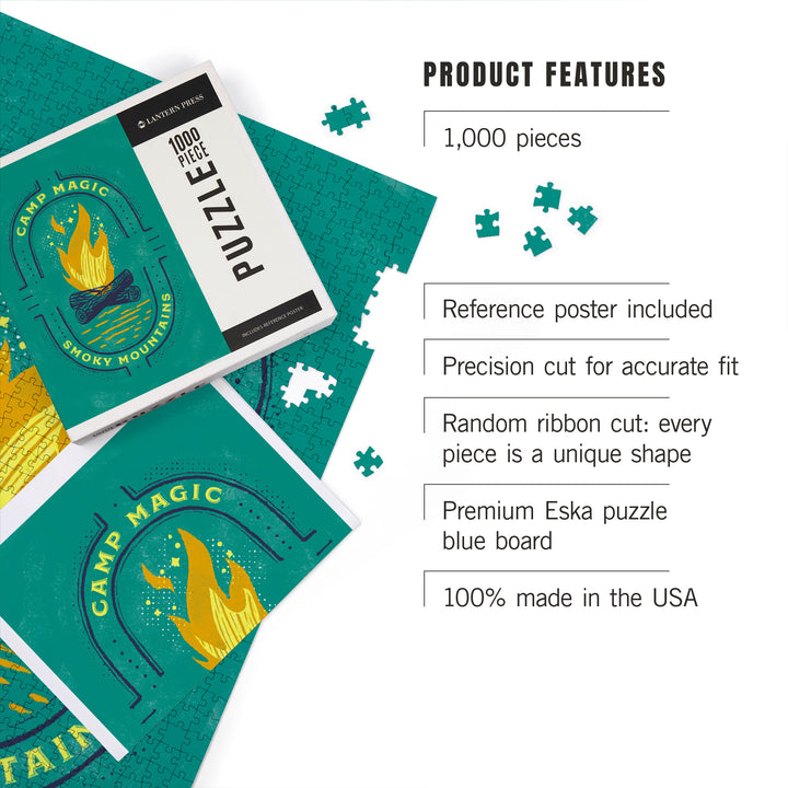 Smoky Mountains, Lake Life Series, Camp Magic, 1000 Piece Jigsaw Puzzle