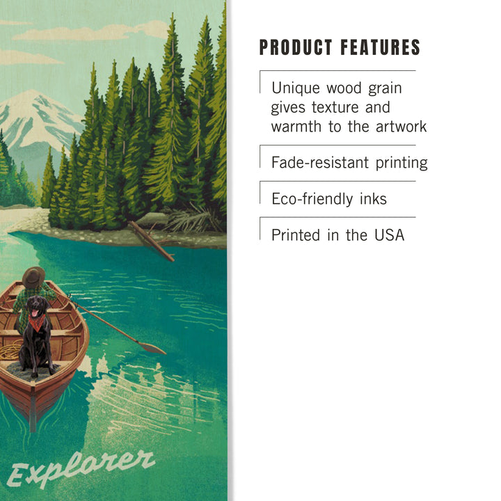 Quiet Explorer, Boating, Mountain wood signs and postcards