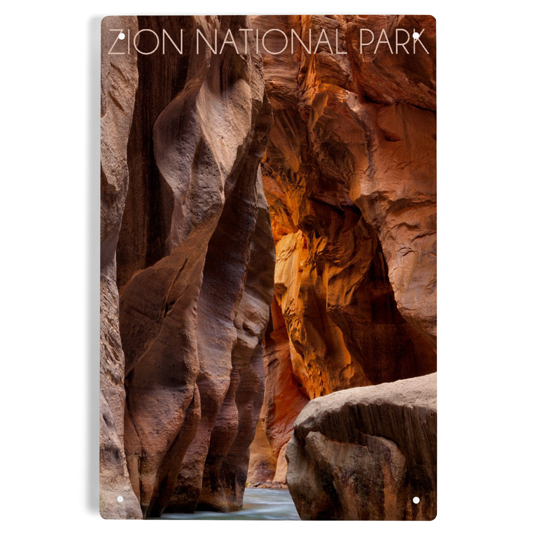 Zion National Park, Utah, Slot Canyon, Metal Signs