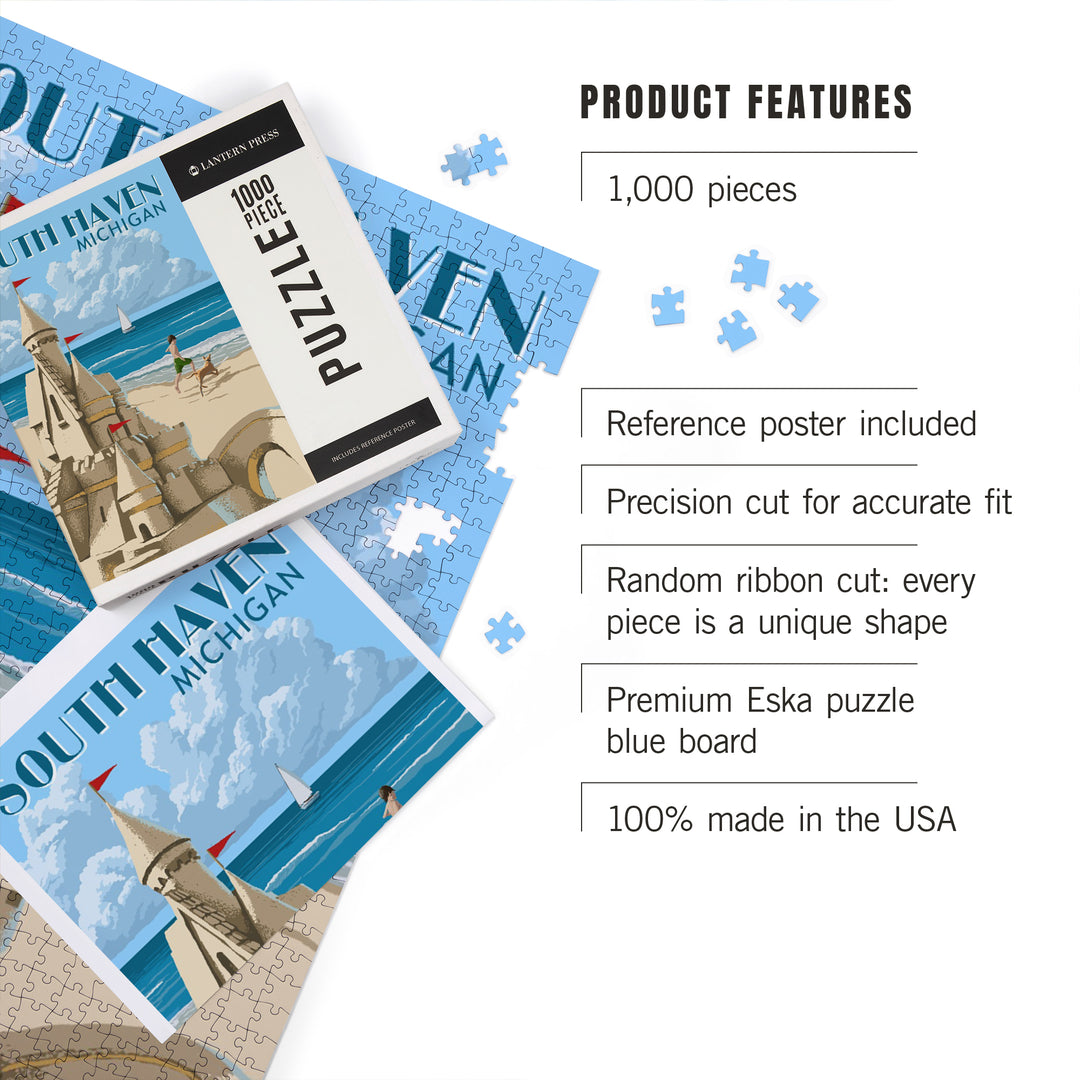 South Haven, Michigan, Sand Castle, 1000 Piece Jigsaw Puzzle