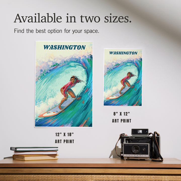 Washington, Vitamin Sea, Coastal Series, Surfer Girl, Art & Giclee Prints