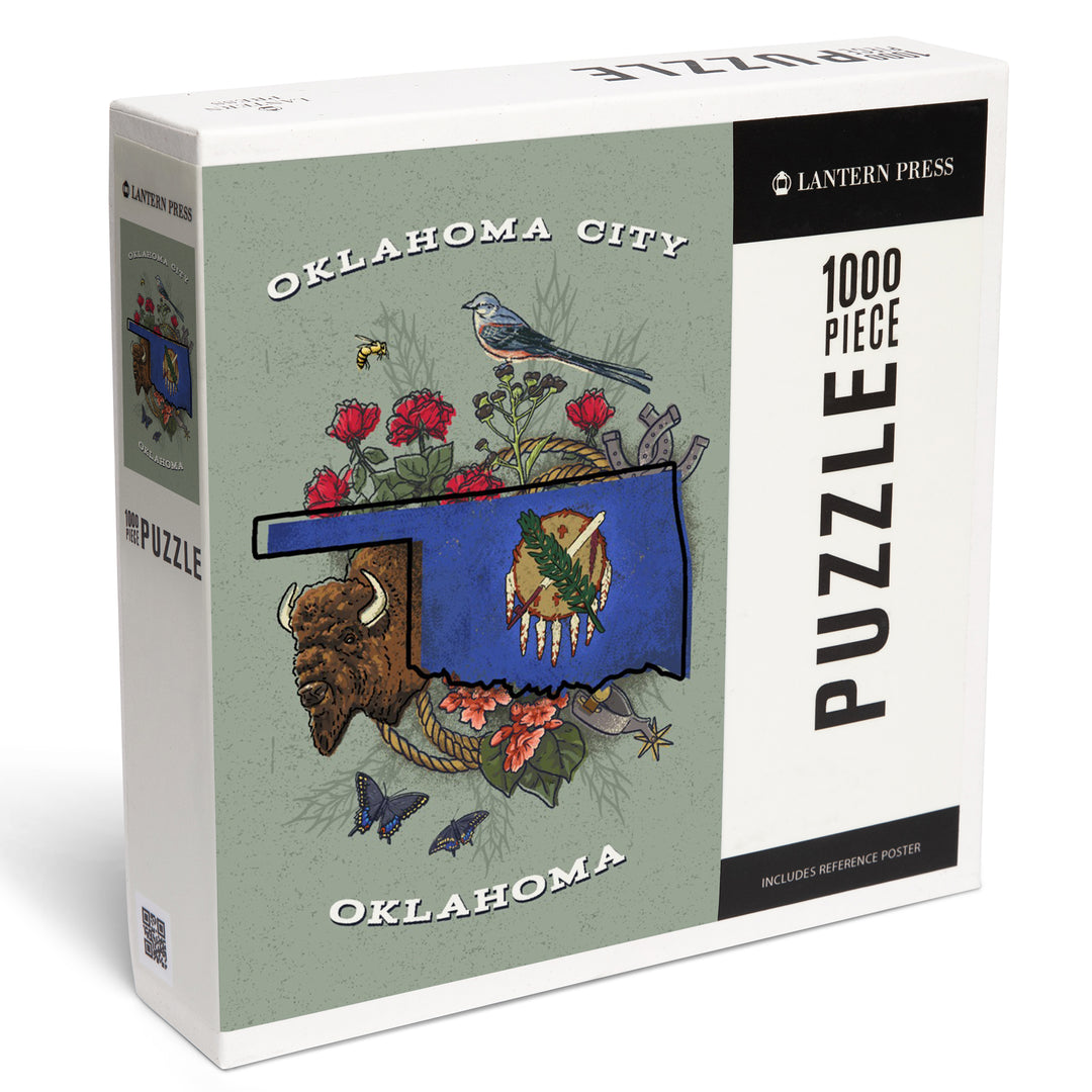 Oklahoma City, Oklahoma, State Treasure Trove, 1000 Piece Jigsaw Puzzle
