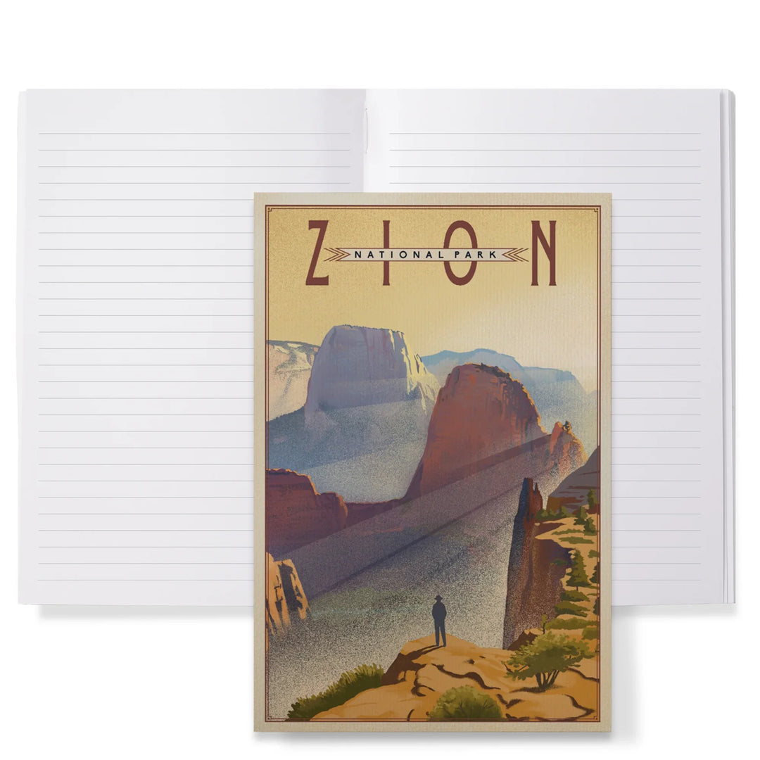 Lined 6x9 Journal, Zion National Park, Lithograph, Lay Flat, 193 Pages, FSC paper
