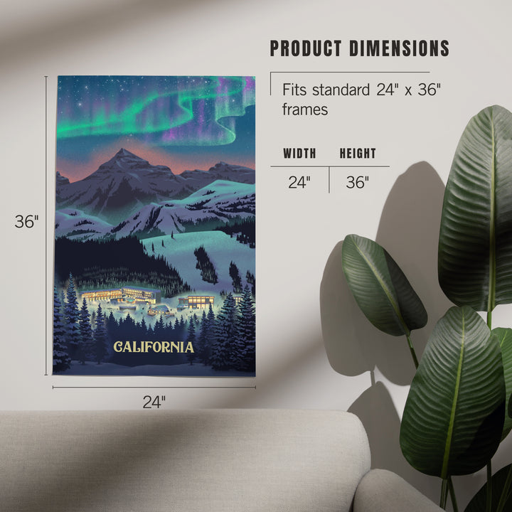 California, Village under Northern Lights, Art & Giclee Prints