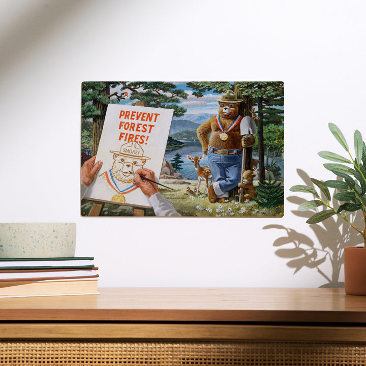 Smokey Bear, Posing with Medal, Officially, Wood Sign and Postcards