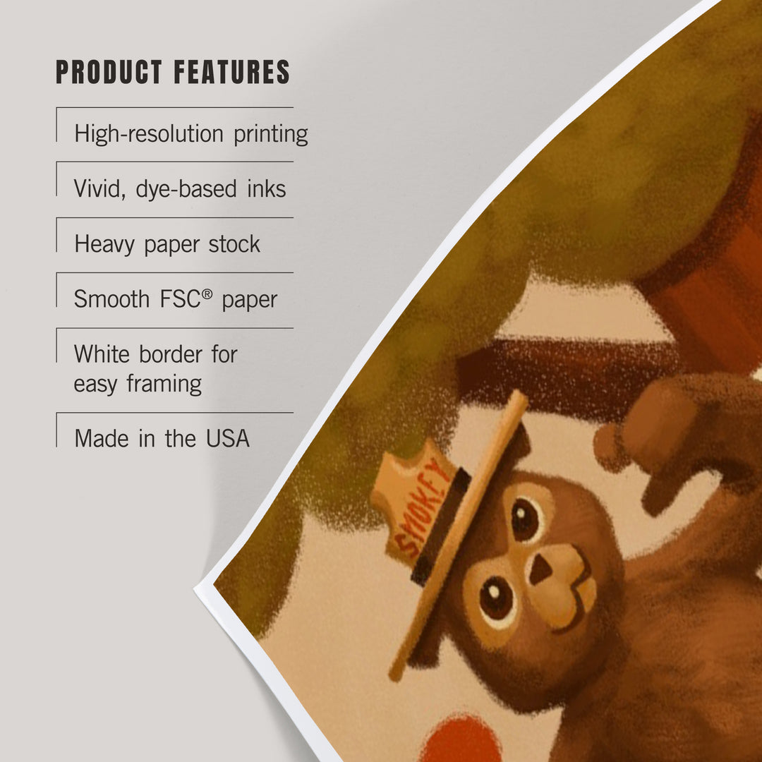 Smokey Bear, Fire Safety School, Officially Licensed, Art & Giclee Prints