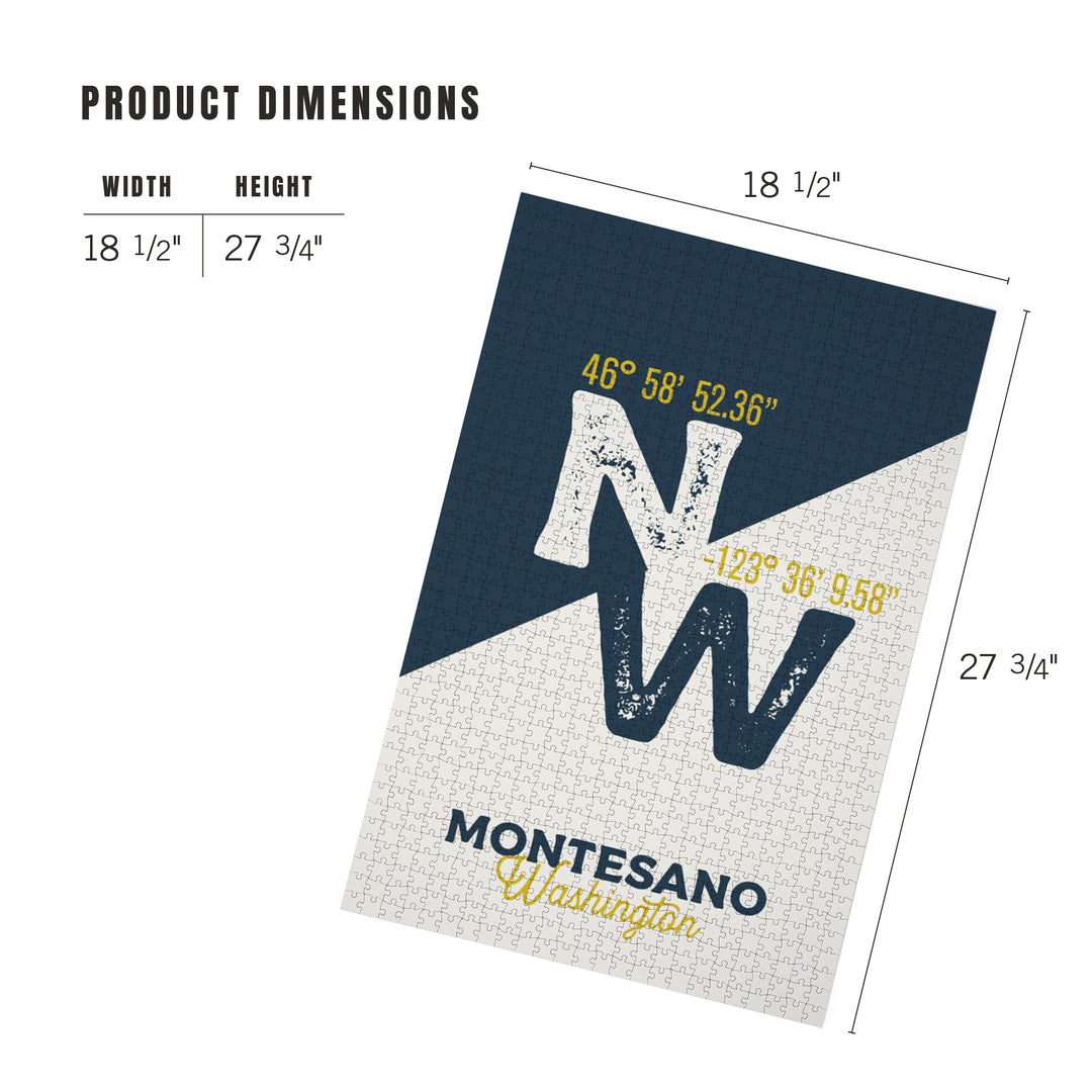 Montesano, Washington, Longitude Latitude, Local Love, 1000 Piece Jigsaw Puzzle