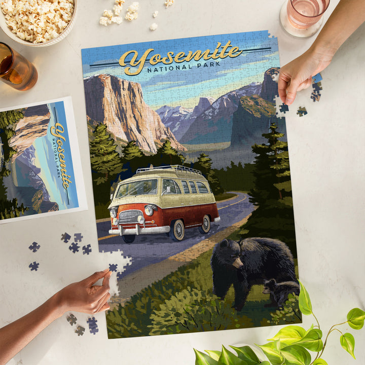 Yosemite National Park, California, Camper Van and Wildlife, Jigsaw Puzzle