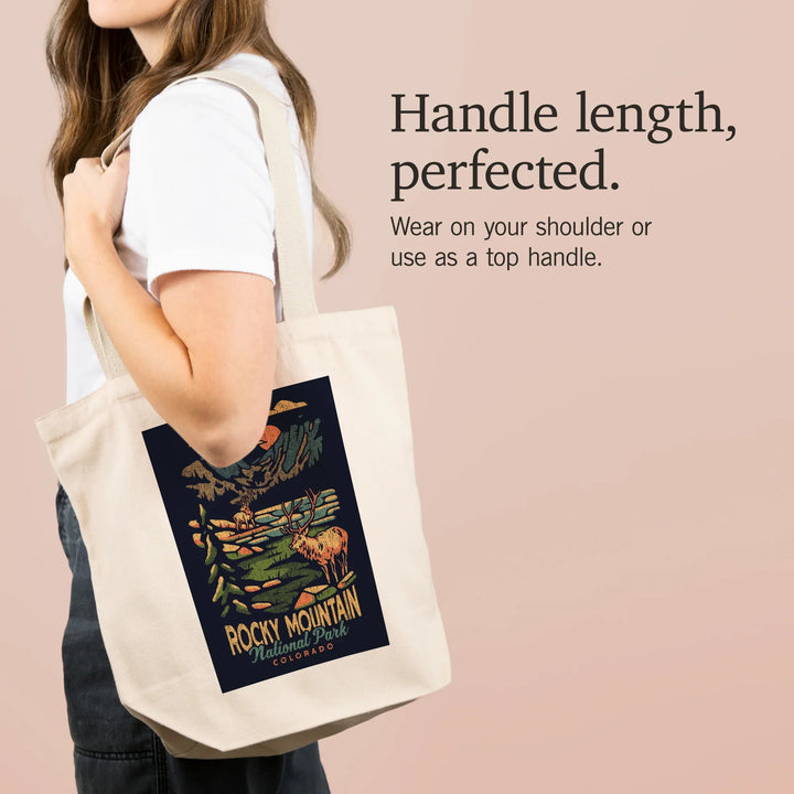 Rocky Mountain National Park, Colorado, Distressed, Tote Bag