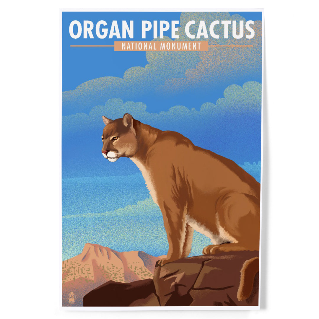 Organ Pipe Cactus National Monument, Arizona, Mountain Lion, Lithograph, Art & Giclee Prints