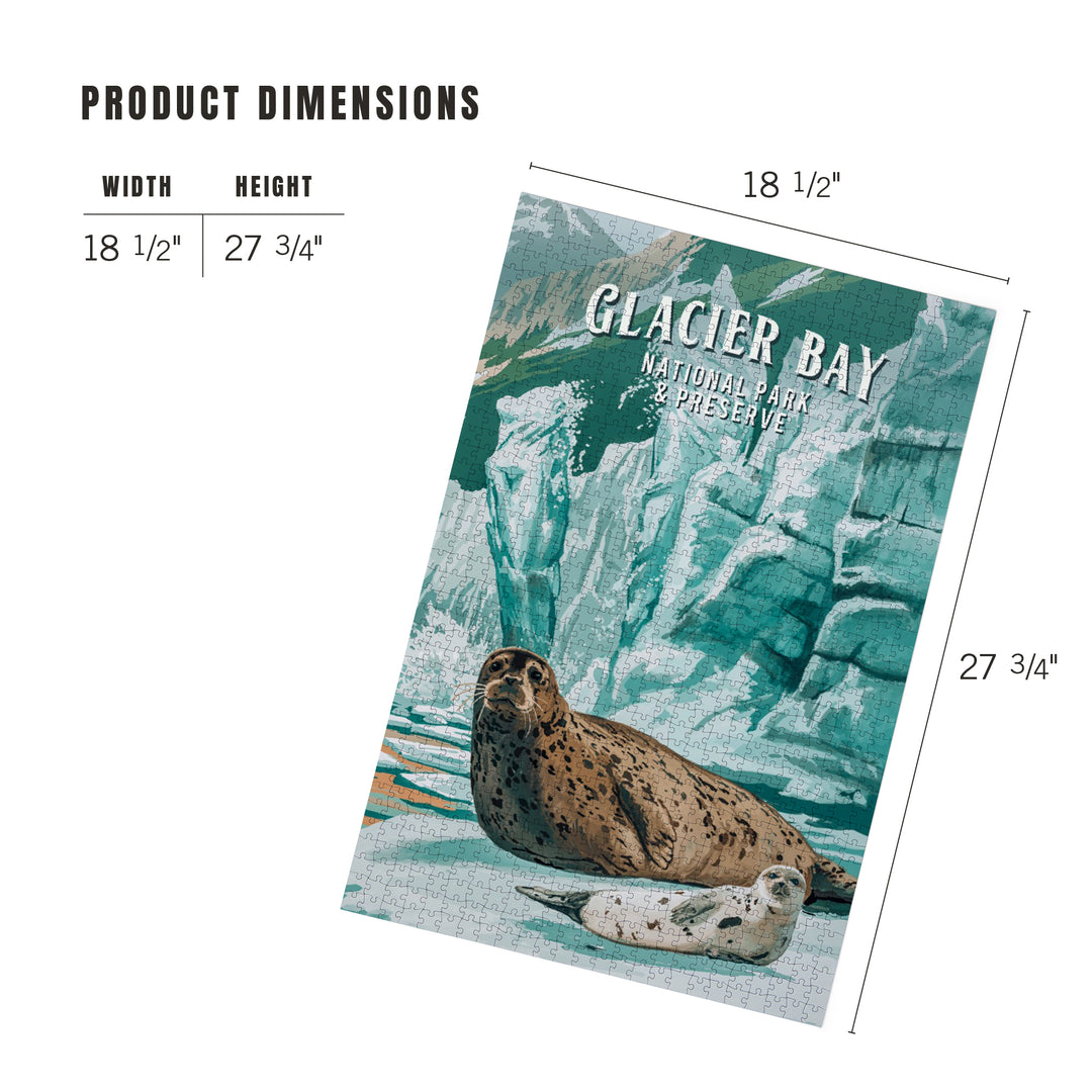 Glacier Bay National Park and Preserve, Alaska, Painterly National Park Series, 1000 Piece Jigsaw Puzzle