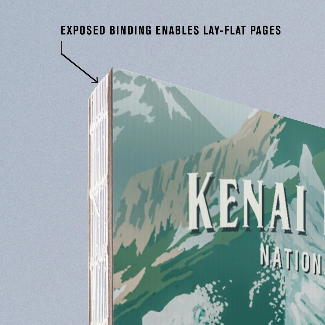 Lined 6x9 Journal, Kenai Fjords National Park, Alaska, Painterly Series, Lay Flat, 193 Pages, FSC paper