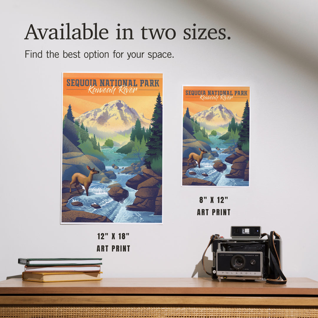 Sequoia National Park, California, Kaweah River, Lithograph, Art & Giclee Prints