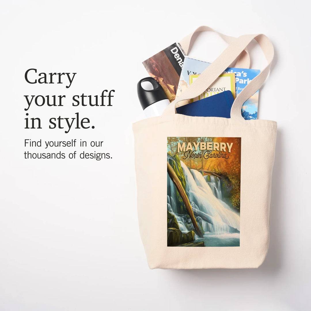 Mayberry North Carolina, Oil Painting, Tote Bag