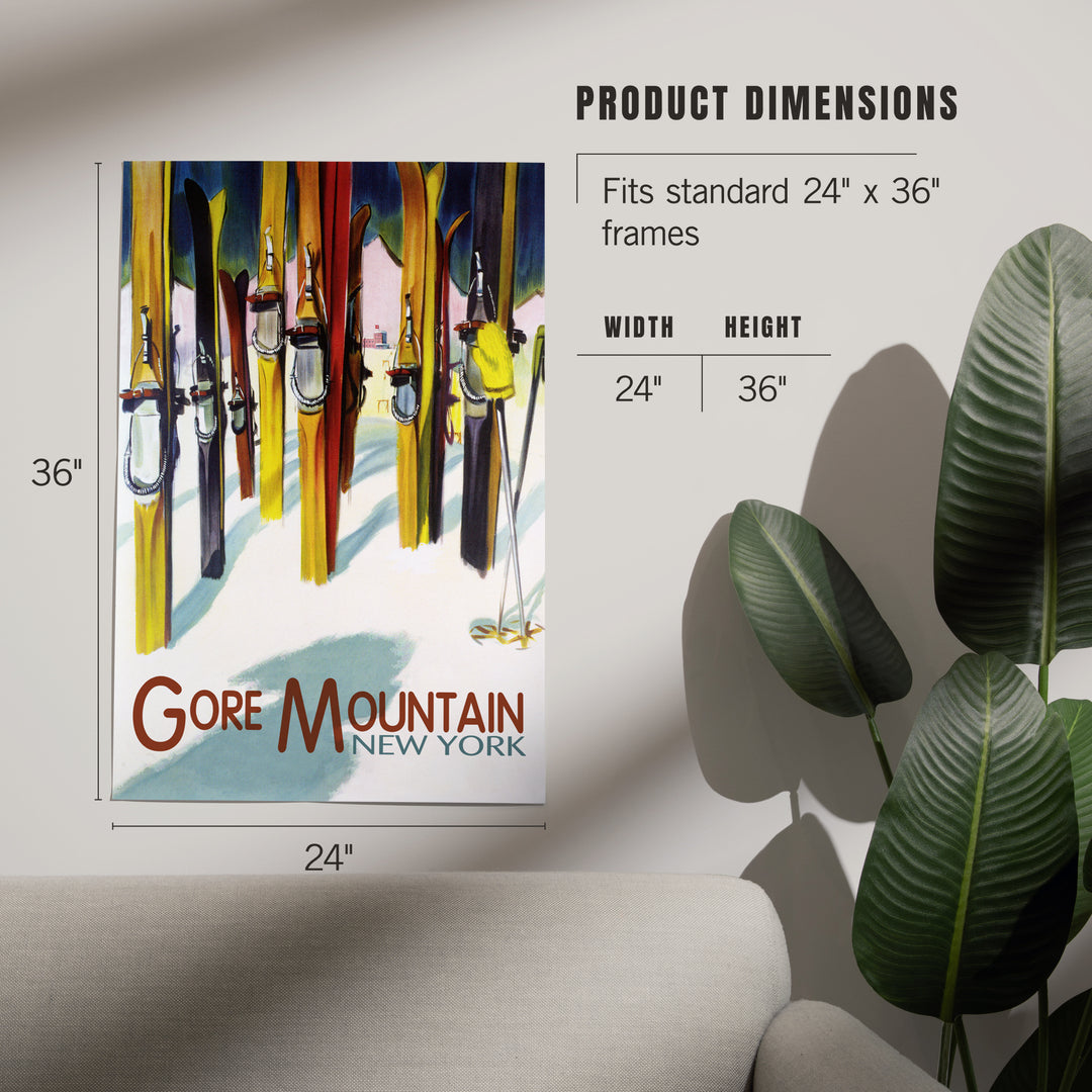 Gore Mountain, New York, Colorful Skis, Art & Giclee Prints