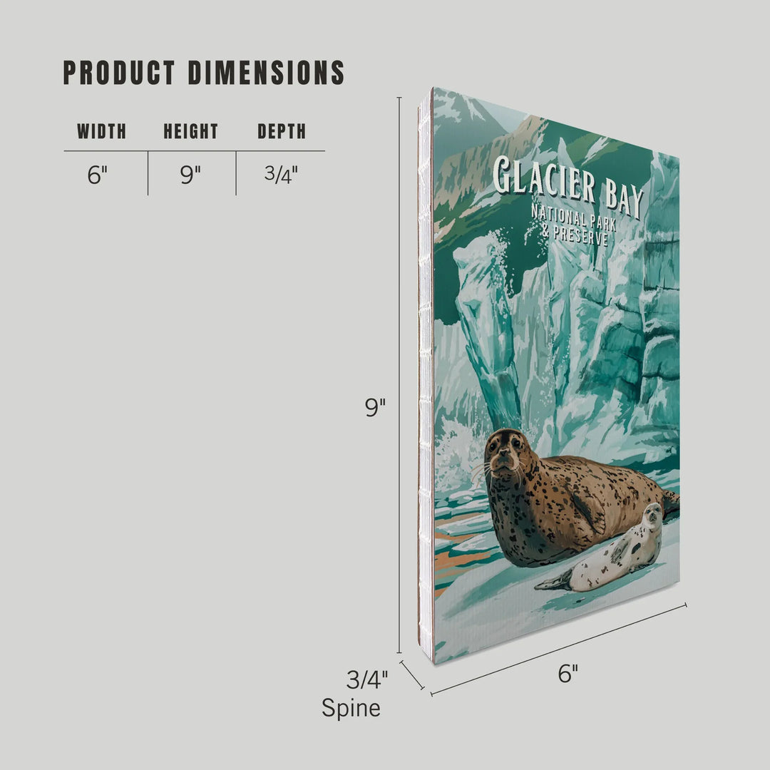 Lined 6x9 Journal, Glacier Bay National Park and Preserve, Alaska, Painterly National Park Series, Lay Flat, 193 Pages, FSC paper