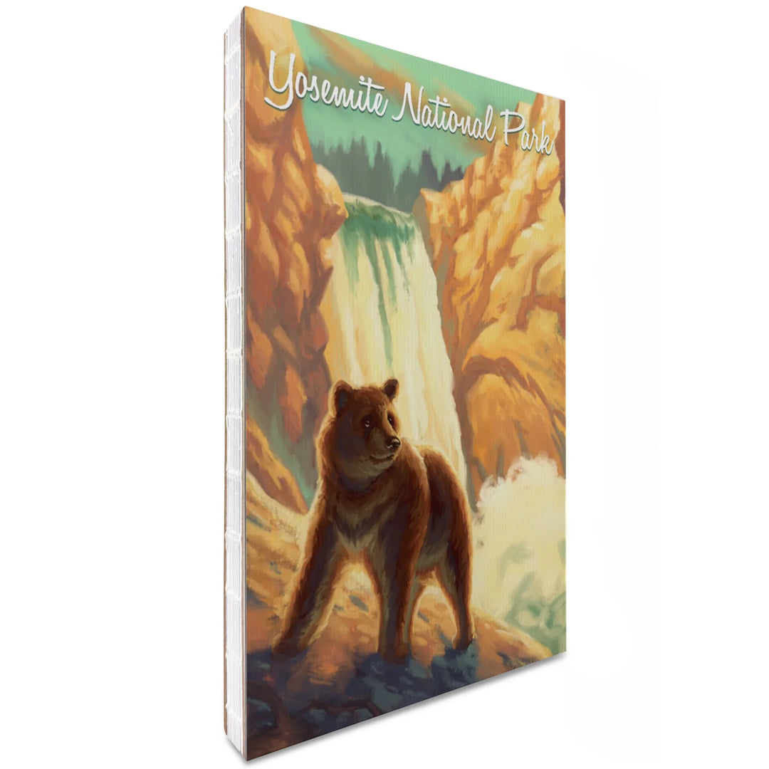Lined 6x9 Journal, Yosemite National Park, California, Bear, Falls, Oil Painting, Lay Flat, 193 Pages, FSC paper