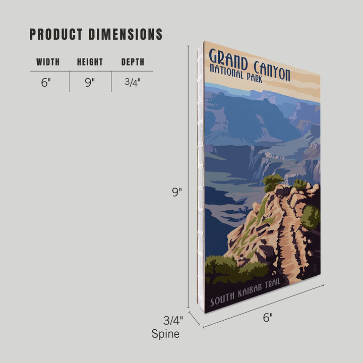 Lined 6x9 Journal, Grand Canyon National Park, Arizona, South Kaibab Trail, Lay Flat, 193 Pages, FSC paper