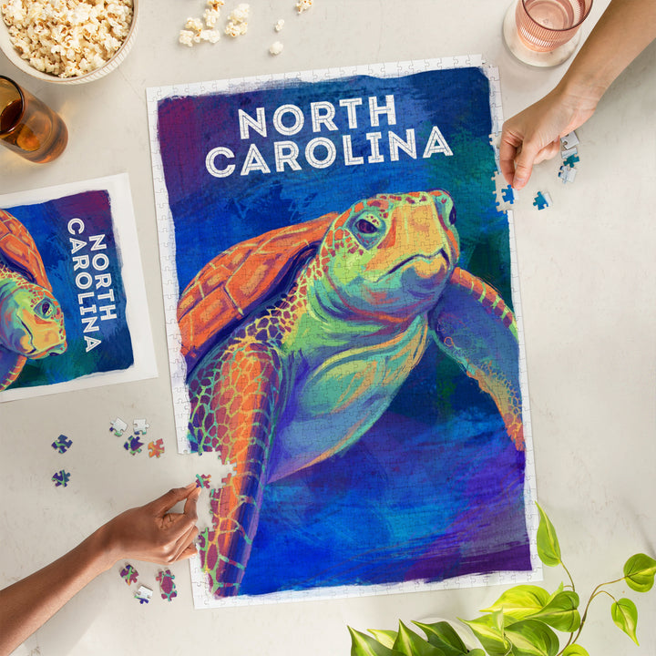 North Carolina, Vivid, Sea Turtle, Jigsaw Puzzle