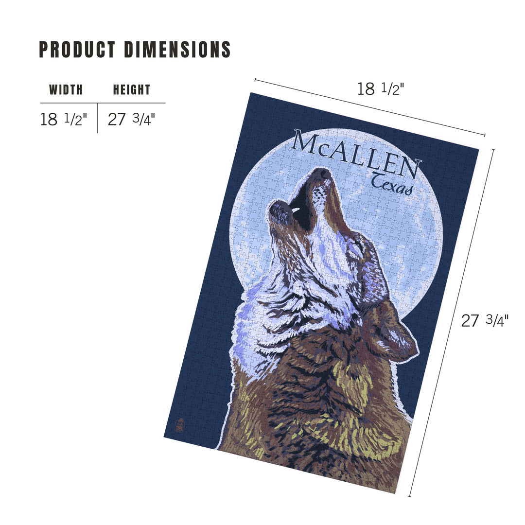 McAllen, Texas, Wolf Howling at Moon, 1000 Piece Jigsaw Puzzle