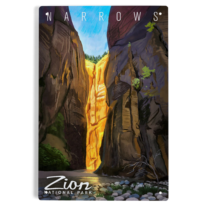 Zion National Park, Utah, Narrows, Oil Painting, Metal Signs